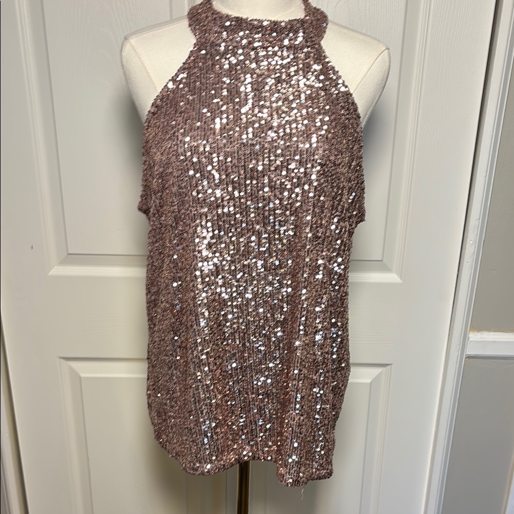 Sparkling Halter Sequin Top